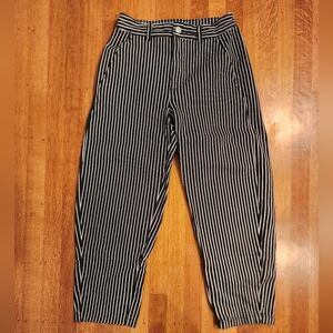 Everlane The Utility Barrel Pants, Stripes, Size 4